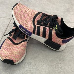 Adidas, NMD sneakers, pink purple and black, size 7